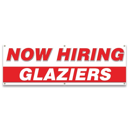 Signmission Now Hiring Glaziers Banner Apply Inside Accepting Application Single Sided B-72-30251